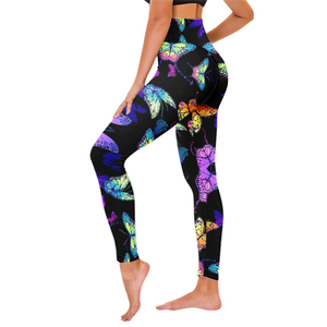 Yoga Mediados de cintura Legging Compresión Pantalones de fitness sin costuras Bolsillo Pantalones de yoga Leggings elásticos para mujeres - Product Image 6