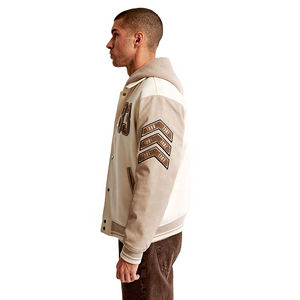 Hombres Baloncesto Letterman Chaqueta Con Su Logotipo Personalizado Chenille Bordado Parches Letterman College Chaqueta de Béisbol para los hombres - Product Image 5