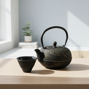 Théière en fonte non toxique 3009423-1.0 de 1000 ml, style japonais, portable pour les voyages et le camping, vente en gros - Product Image 2