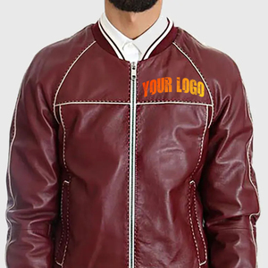 Veste d'université en cuir d'hiver personnalisable avec logo brodé en chenille sur le devant, marque personnalisée coupe-vent-Vente en gros - Product Image 2