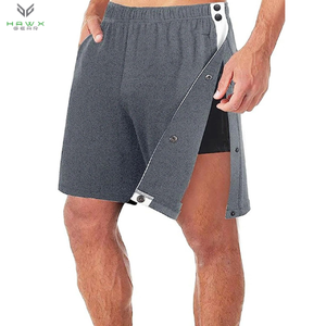Pantalones cortos informales de baloncesto para hombre, transpirables, de secado rápido, con bolsillos de lona, botón lateral, botón abierto completo, ropa de calle - Product Image 2