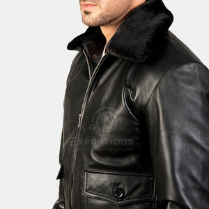 Latest Style Wholesale Windproof <b>Men</b> Leather <b>Fur</b> <b>Jacket</b> Best Selling Waterproof <b>Men</b> Winter <b>Jacket</b> <b>For</b> Online Sale - Product Image 4