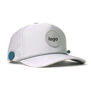 Casquette de golf unisexe sportive à 5 panneaux, découpée au laser, imperméable, avec logo personnalisé, support magnétique pour balles, support pour tees, patch en caoutchouc - Product Image 4