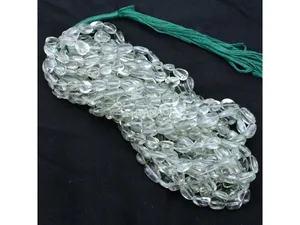 Handmade Green Amethyst Smooth Nuggets Loose Gemstones for Jewelry Making Bulk Product <b>Stone</b> <b>Beads</b> - Product Image 2