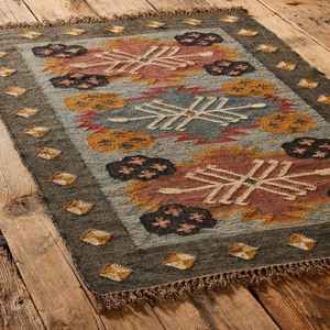 พรมคิลิมป่านทอมือแบบดั้งเดิม พรมปูพื้นแบบซักได้ ใช้ได้สองด้าน สำหรับห้องนั่งเล่น ทำจากเส้นใยธรรมชาติ ตกแต่งสไตล์เรียบง่าย - Product Image 4