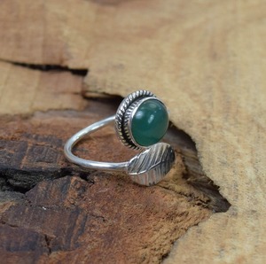 Bague tendance en argent sterling 925 avec pierre précieuse en onyx vert, bijoux faits à la main, style bohème, pour femmes, cadeau pour filles - Product Image 4