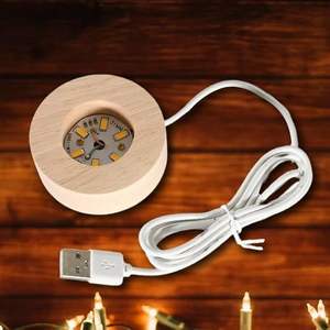 Boule de cristal 3D Desidiya, art déco, veilleuse LED, support en silicone, décoration d'intérieur, cadeau pour Diwali, mariage, Ramadan - Couleur personnalisée - Product Image 6