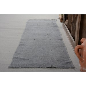 Alfombra turca Vintage moderna de 2,2x9,6 pies, gris clásico, área grande, 4m, diseño de retazos rectangulares, látex de lana para pasillo y habitación - Product Image 3