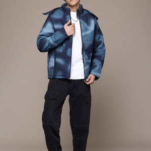 <b>Women</b> High Street Gradient Puffer <b>Jacket</b> Hooded Blue Warm <b>Padded</b> Insulated Winter <b>Waterproof</b> Windproof Zipper Front Casual - Product Image 4