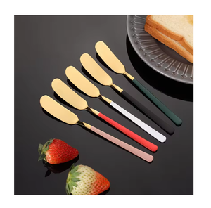 Cuchillo de mantequilla de acero inoxidable, espátula para mermelada, mango PVD, superventas, cuchillo de mantequilla para mesa, precio al por mayor - Product Image 1