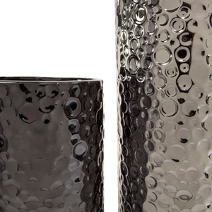 Juego de 2 Floreros de Aluminio Plateado con Diseño Hecho a Mano Perfecto para Decoración de Mesa y Centros de Mesa - Product Image 5
