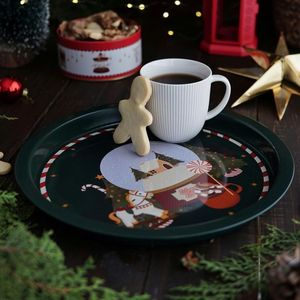 Bandeja DE SERVICIO DE METAL redonda de 315 mm para decoraciones de Año Nuevo y árboles de Navidad - Product Image 5