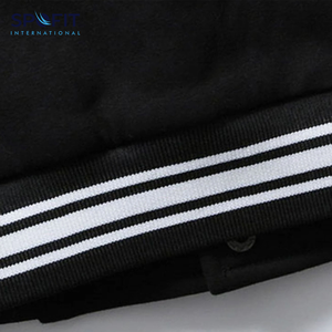 แจ็คเก็ตเบสบอลแบบ Letterman สำหรับผู้ใหญ่ พร้อมป้ายปัก คอตั้ง ตัวเสื้อทำจากผ้าขนสัตว์ แขนเสื้อทำจากหนังแท้ สำหรับผู้ชาย - Product Image 5