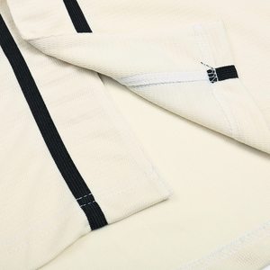 Unisex Baseball Jersey Short Sleeve Cream Color <b>Button</b> Front 100% Polyester Solid Design Regular Fit All Seasons Apparel - Product Image 6