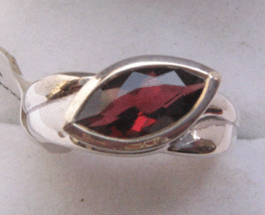 Shah Gems Women's Natural <b>Garnet</b> <b>Ring</b> in 925 Sterling <b>Silver</b> Marquise Cut Rhodium Plated Fine Jewelry for Everyday Wear - Product Image 1
