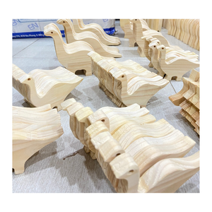 Jeu d'animaux en bois jouets pour enfants animaux en bois naturel coloré de qualité supérieure 99GD - Product Image 4