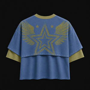 Camiseta <span class=keywords><strong>con</strong></span> Estampado por Sublimación y Lavado Ácido, Tejido Interlock de Algodón de 250 g/m², Estilo Vintage Gráfico Futurista, Talla Grande para Hombre - Product Image 2
