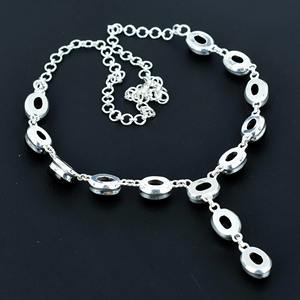 New Arrival Genuine 925 Sterling Silver Natural <b>Black</b> Onyx Cabochon Bezel Setting <b>Chain</b> <b>Necklace</b> Women Heavy Jewelry - Product Image 2