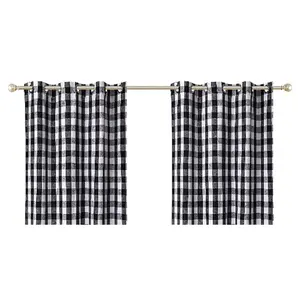 Low Prices Customized and Economical Cotton Modern Farmhouse Luxury Eyelet Curtains For Living Room Uses