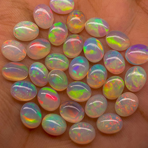 6-8 MM Ethiopian Opal Cabochon Bonne Qualité Multi Flashy Opal Cabochon Lot Forme Ovale Welo Opal Pour La Fabrication De Bijoux - Product Image 1