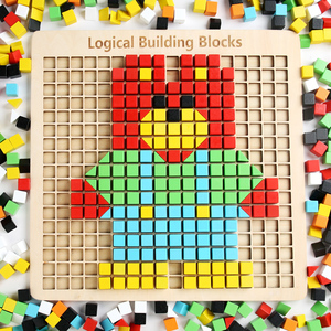 Jeux de puzzle en bois créatifs en forme de mosaïque 3D à succès, jouets de puzzle en bois pour l'imagination des enfants - Product Image 3