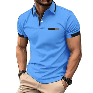 OEM T-shirt polo pour homme à séchage rapide, logo personnalisé, coton sublimé uni - Product Image 5
