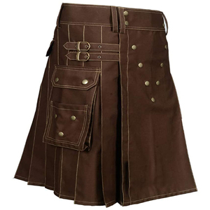 Kilt écossais de qualité supérieure pour hommes, Tartan irlandais en Denim noir, Kilt moderne, Instruments de musique et accessoires fabriqués au Pakistan - Product Image 1