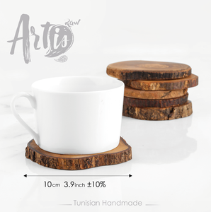 Posavasos Redondos de Madera Bohemios Hechos a Mano, Diseño Grabado, Ecológicos, No Tóxicos, Reutilizables, Accesorios para Bar - Product Image 3