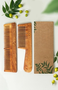 Peine Artesanal de Madera Natural con Dientes Suaves para un Peinado Fácil, Cuidado del Cabello Sin Enredos y Uso Diario, Marca y Empaque Personalizables - Product Image 2