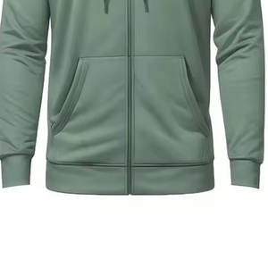 High Quality Cotton Boxy Zip up <b>Hoodie</b> Heavyweight Oversized Double Zipper <b>Hoodie</b> Custom Cropped Full Zip Up <b>Men</b> Hoodies - Product Image 2