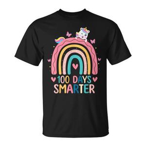 Camiseta de Arcoíris con Unicornio para Niñas, 100 Días de Escuela, Camiseta Promocional para Niñas, 100 Días Más Inteligentes - Product Image 1