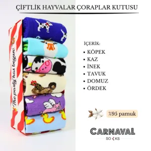 6-Pack Farm <b>Animal</b> <b>Pattern</b> Design Breathable Silk Crew Socks Custom Printed <b>Knitted</b> Sock Box <b>for</b> Boys Daily Use One Fits All - Product Image 2