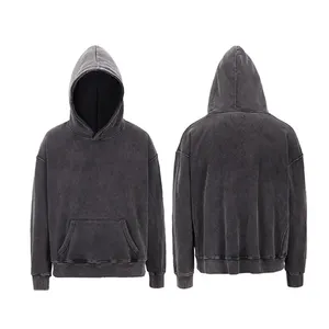 Good Quality Weight Polar Fleece Pullover Unisex Oversized Cotton Hoodies Custom Off String Snap Button Acid Hoodie