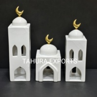 Lanterne de Ramadan en céramique moderne, luxueuse et détaillée, nouvelle collection 2026, porte-bougie chauffe-plat décoratif, ambiance festive et spirituelle