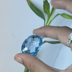 Briolette พลอยธรรมชาติสวิสสีฟ้าบุษราคัมตัดหลวมสำหรับเครื่องประดับทำทุกขนาด - Product Image 1