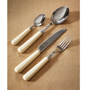 Juego de Cubiertos de Metal con mango de madera Natural Chapado en plata, juegos de cubiertos para boda, restaurante y Hotel, mesa para comer comida - Product Image 4