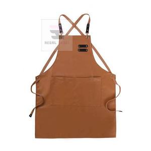 Unisex Professional PU Leather Barber <b>Aprons</b> with Pockets Comfortable Cotton and Denim Material - Product Image 6