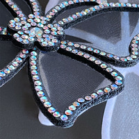 Nouveau strass Non-tissé papillon diamant chaud motif chaud maille bricolage vêtements Patch chaussures sac chapeau accessoires