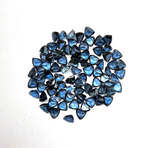 พลอยบุษราคัมสีน้ำเงินเข้มของลอนดอนแท้ทรงรีขนาด8มม. ถึง12มม. หินบุษราคัมสีน้ำเงินเข้มที่ดีที่สุดสำหรับการทำเครื่องประดับ - Product Image 2