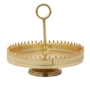 Vaisselle d'hôtel, support de décoration pour gâteau, forme ronde, lot de 3 supports à gâteau pliants durables avec finition plaquée cuivre - Product Image 4