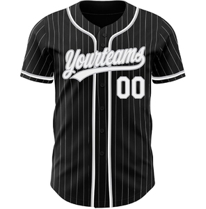 Maillot de baseball à fines rayures avec logo personnalisé en gros Maillots de baseball américains à manches courtes respirants à séchage rapide 100% polyester - Product Image 2