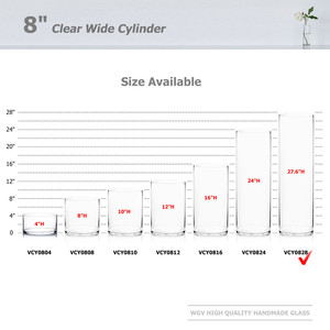 VCY0828 - Florero de Vidrio Cilíndrico - 8 x 28 - Product Image 4