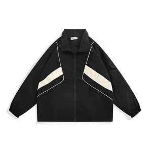 Chaqueta de Primavera Estilo Urbano Holgada Informal Deportiva Uniforme de Béisbol Cuello Alto Estilo Preppy Hip Hop - Product Image 1