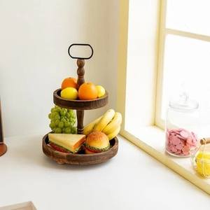 Support à cupcakes en bois rustique à 3 niveaux avec cadre métallique robuste, idéal pour la présentation de desserts lors de fêtes, mariages, buffets et événements - Product Image 6