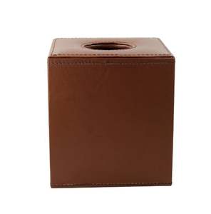 Boîte en bois artisanale de nouveau design avec boîte à mouchoirs carrée de conception unique montée en cuir noir cadeaux décoratifs de qualité supérieure - Product Image 4