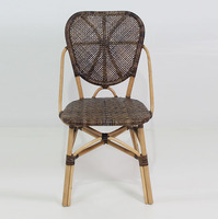 Fauteuil de loisirs moderne en rotin Rafael avec housse amovible pour salon, restaurant, bureau à domicile, salle à manger et appartement