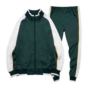 Mens 2 Piece Outfit Plain Tracksuit Set <b>Zip</b> Up Hoodies <b>Sweatshirt</b> Lounge Pants with Pockets Casual Loose Sweatsuit - Product Image 1