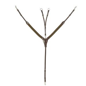 Pechera Elástica para Caballo con Accesorio de Correr, Diseño Desmontable, Material de Cuero, Color Negro - Product Image 1