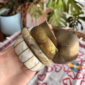 กำไลข้อมือทองเหลืองชุบทอง18K เป็นมิตรกับสิ่งแวดล้อมกำไลข้อมือกว้างสไตล์นางฟ้าเครื่องประดับหัตถกรรมเรซิน - Product Image 2