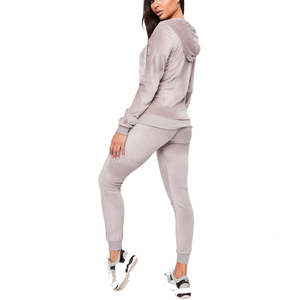 Tute da ginnastica personalizzate tuta da ginnastica per abbigliamento sportivo in poliestere da donna tuta da ginnastica casual da donna traspirante a righe laterali con cerniera - Product Image 5